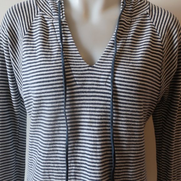 SPLENDID BLUE/WHITE STRIPED HOODED TOP SZ S* - Picture 4 of 7